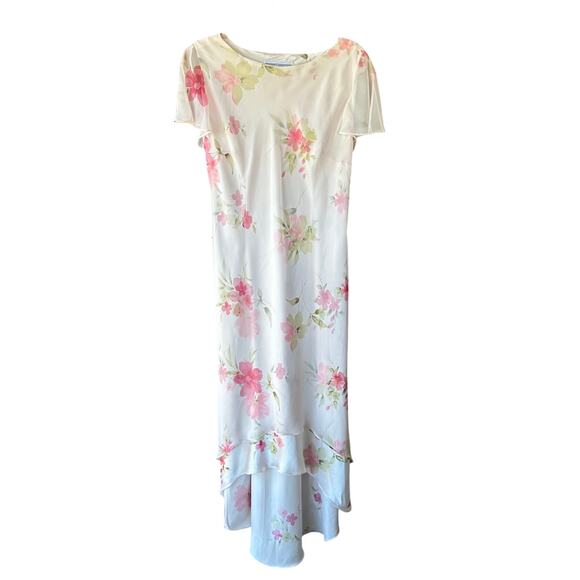 Lg VTG Jessica Howard Floral Maxi Dress High Low Hem Cottagecore Fairy Romantic - Picture 1 of 6